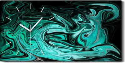 Produktbild von Wandkunst Leinwand Bild Uhr Geräuschlos Kunstdruck 60x30 Malerei Abstrakte Kunst - weiße Hände