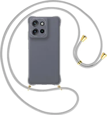 Produktbild von Handykette Backcover-Schutzhülle mit Band (Metall goldfarben) für Motorola Moto G Power 5G (2025) - silbergrau