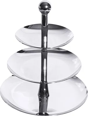 Produktbild von Schalen-Etagere, ganz aus Edelstahl, hochglanz, 1, 2 oder 3-stufig wählbar : 3-stufig Variante: 3-stufig