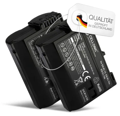 Produktbild von CELLONIC 2x Akku für Kamera Kompatibel mit Nikon D850, D750, ZR, EN-EL15c - (2000mAh, 7V)