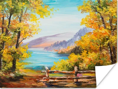 Produktbild von MuchoWow® Poster Malerei - Ölgemälde - Pflanzen - Natur 120x90 cm - Wandbild