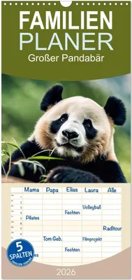 Produktbild von Familienplaner 2026 - Großer Pandabär mit 5 Spalten (Wandkalender, 21 x 45 cm) CALVENDO