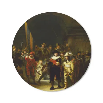 Produktbild von MuchoWow® Mauspad Mousepad Die Nachtwache - Rembrandt van Rijn 20x20 cm - Mousepads - Maus Mat - Pad - Mausunterlage - Schreibtischmatte