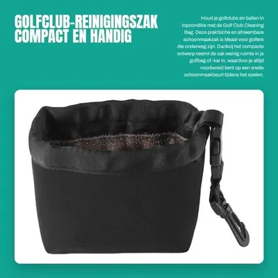Productafbeelding van Dailygoods- Golfclub-reinigingszak Draagbaar - Golfbalreinigingszak - Afneembare Reinigingszak - Nylon - 16x8x13,5 cm - Handig voor op de baan