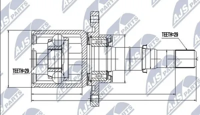 Produktbild von NTY Gelenksatz Antriebswelle Vorne Rechts für NISSAN Qashqai / Qashqai +2 I (J10, NJ10) NPW-NS-046