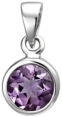 Produktbild von Solitär Anhänger aus 925 Silber Amethyst violett lila rund Halsschmuck Damen