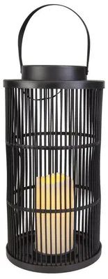 Produktbild von Solar LED Laterne aus Rattan - Größe L - ca. 18,5 x 36 cm