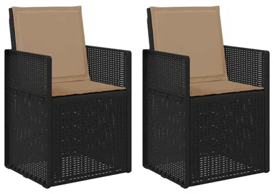 Imagen del producto de vidaXL: Juego de 2 sillas de comedor para jardín, color antracita y beige, fabricadas en polipropileno