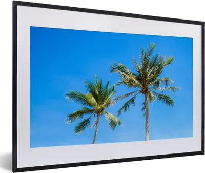 Produktbild von MuchoWow® Gerahmtes Poster Palme - Sommer - Tropisch 60x40 cm - Poster mit Schwarzem Bilderrahmen Wandposter Rahmen Foto Bilder - Schlafzimmer - Plakat in Rahmen - Drucken