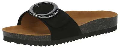 Produktbild von CAPRICE Damen Pantoletten aus Leder mit Schließe, Schwarz (Black Nubuc), 37 EU