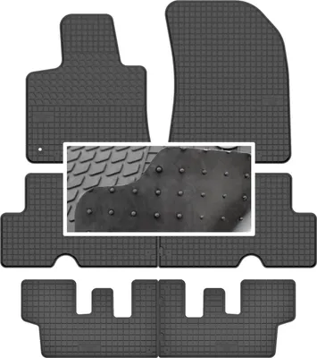 Produktbild von Auto Fußmatten Gummimatten Gummi Fußmatten Satz für Citroen C4 Space Tourer (7 personen)