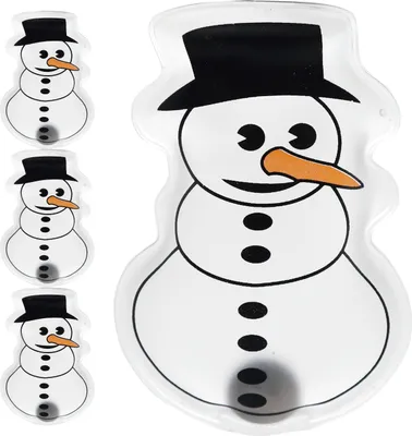 Immagine prodotto di Scaldino tascabile pupazzo di neve set di 4 cuscinetti riscaldanti tascabili da 60 g scalda mani in gel riutilizzabile