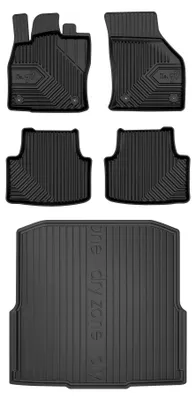 Productafbeelding van Rubberen automatten + kofferbakmat voor Skoda Octavia III 2012-2020 (stationwagen) – 5-delig, zwart, op maat – Wielganizator