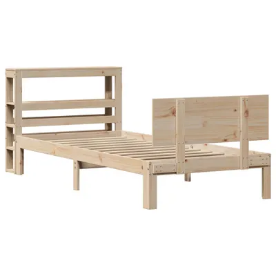 Imagen del producto de Estructura de cama con cabecero, sin colchón, de 90x200 cm