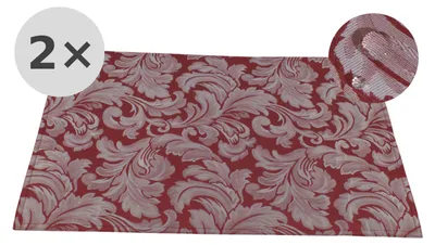 Produktbild von Lampiphant Platzset/Platzdeckchen, Jacquard, rotgemustert, 2 Stück