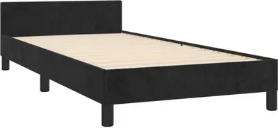 Produktbild von Bettgestell mit Kopfteil Schwarz 90x200 cm Samt