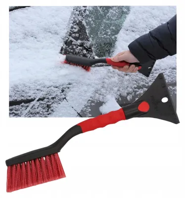 Image de NIGRIN 6193 Gratte-glace NIGRIN avec balai à neige, 400 mm, noir / rouge