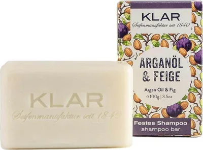 Produktbild von Klar Seifen festes Shampoo Arganöl & Feige 100g (für trockenes Haar)