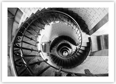 Produktbild von Poster - Poster ohne Rahmen - Treppe Spirale Perspektive - 70x50 cm - Wand Bild - Wanddeko - Wandbilder - Kunstposter - Wandposter - Bilder - Kunstdruck - Wanddekoration - Wandbild - P2XAA70x50-4384