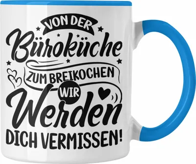 Produktbild von Trendation - Mutterschutz Tasse Geschenk Abschied Mutterschutz Kaffeetasse Kollegin Wird Mama Büroküche zum Breikochen (Blau)
