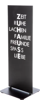 Obrázek produktu pro Gilde Standrelief, rechteckig, "Zuhause", Spruch, Metall, schwarz, VE 2, L. 24 cm, B. 24 cm, H. 72,5 cm