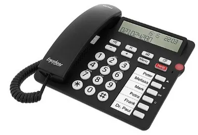 Produktbild von Tiptel 1081000, Analoges Telefon, Kabelgebundenes Mobilteil, Freisprecheinrichtung, Anrufer-Identifikation, Schwarz