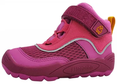 Image de Affenzahn, chaussures pour enfants, modèle "Vogel", pour filles, à scratch, chaussures pieds nus, couleur rose, pour le quotidien