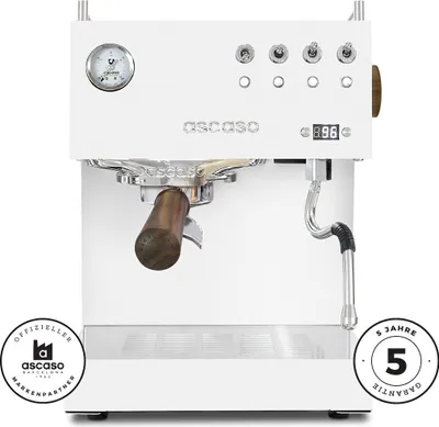 Produktbild von ASCASO FACTORY Steel Uno PID, Espressomaschine, 2 l, Gemahlener Kaffee, 1050 W, Weiß