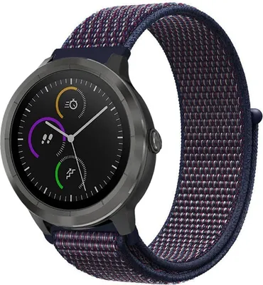 Produktbild von Strap-it Garmin Vivoactive 3 Nylonband (Lila-Blau)