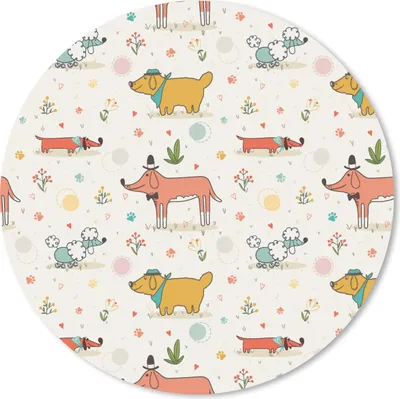 Produktbild von MuchoWow® Mauspad Mousepad Hund - Dackel - Blumen 50x50 cm - Mousepads - Maus Mat - Pad - Mausunterlage - Vinyl