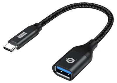 Produktbild von Conceptronic ABBY18B OTG-Adapter für USB 3.2 Gen 2 zu USB-A, USB-C, USB-A, Schwarz