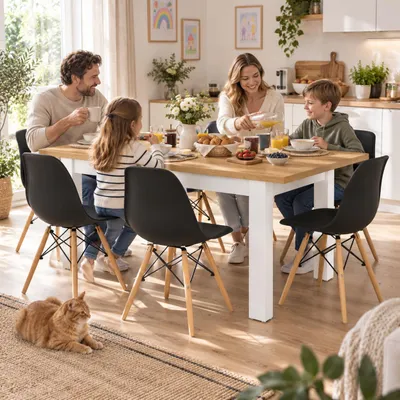 INSPIRO Essgruppe – Platz für gemeinsame Mahlzeiten mit der Familie, KI-generiertes Bild