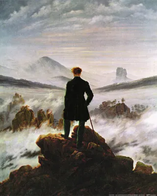 Produktbild von Caspar David Friedrich Kunstdruck Bild - Der Wanderer Im Nebelmeer, 1818 (50 x 40 cm)