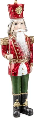 Produktbild von Nussknacker Soldat Nostalgie Deko Figur Weihnachtsdeko Skulptur Objekt Stab