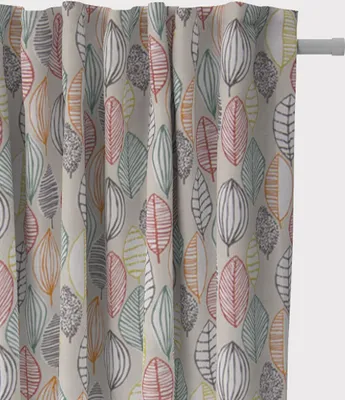 Produktbild von SCHÖNER LEBEN. Vorhang Canyon Blätter beige braun grün rot 245cm Aufhängung Smok-Schlaufenband