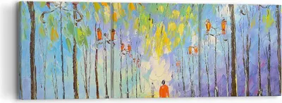 Produktbild von Bild auf Leinwand - Leinwandbild - Park Natur - 90x30cm - Wand Bild - Wanddeko - Wandbilder - Leinwanddruck - Bilder - Kunstdruck - Wanddekoration - Leinwand bilder - Wandkunst - CA90x30-3507