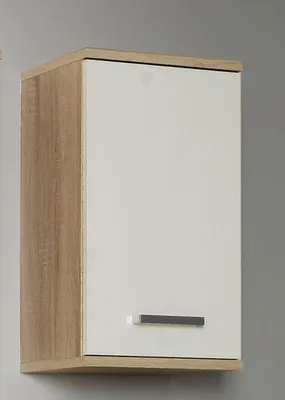 Zdjęcie produktu dla Szafka wisząca - Blanc / Chene Sonoma - 1 drzwi - Meble łazienkowe - 68,8 x 29 x 40,2 cm