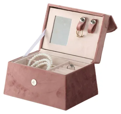 Image de Boîte à bijoux avec miroir CLEA, rose