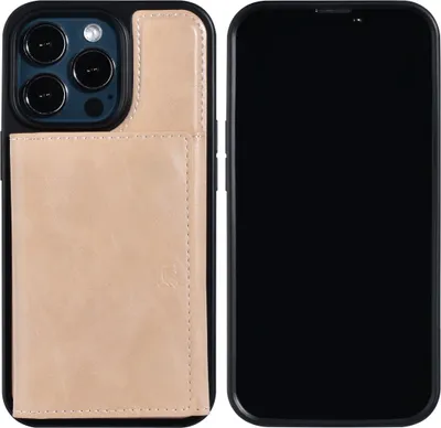 Produktbild von UNIQ Accessory iPhone 13 Pro Hardcase Backcover - Whiteh removable card holder - Gold