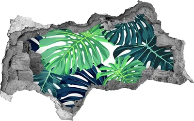 Produktbild von Selbstklebender Loch-3D-Aufkleber 95x73 cm tropische Pflanzen