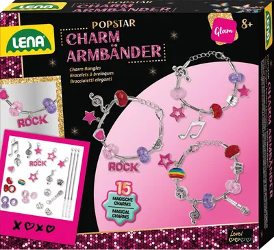Produktbild von Lena 42728, Armbänder-Bastelset für Kinder, 8 Jahr(e), Mehrfarbig