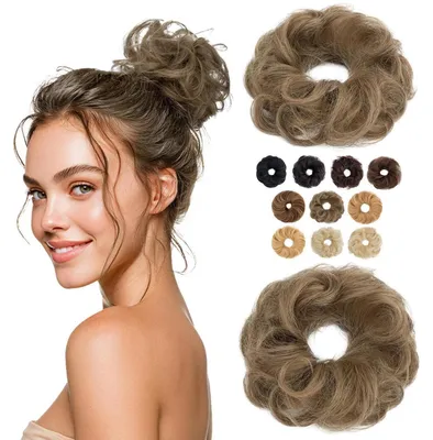 Immagine prodotto di Partecipazione per capelli, treccia con elastico, ricci, 100% capelli naturali, biondo chiaro, 23g