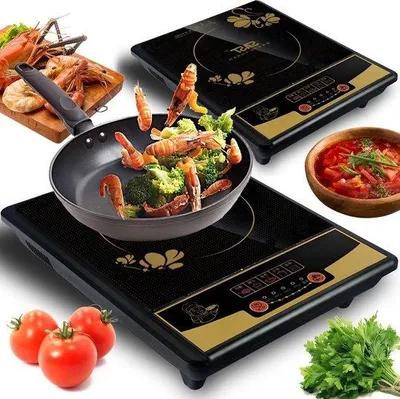 Immagine prodotto di Piano cottura a induzione nero da 2200 W, 4 livelli di temperatura, comandi touch