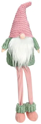 Produktbild von Wichtel Kantenhocker 2er Textil Weihnachts-Figuren Grün, Pink 70 cm