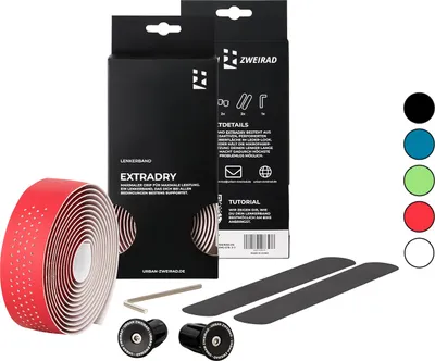 Produktbild von Fahrrad Lenkerband Extra Dry selbstklebend inkl. Alu Lenkerstopfen, Farbe:Rot