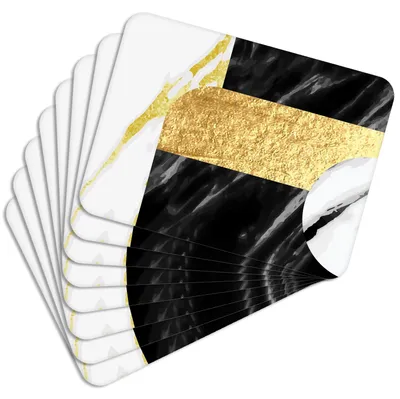 Produktbild von MG Design Set aus 8 Kork-Platzsets - Golden Marble 3 - 30 x 40 cm - hitzebeständig & abwischbar, mit Korkrückseite