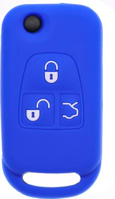 Produktbild von Auto Schlüssel Silikon Schutz Hülle Blau kompatibel mit Mercedes Benz SL R129 W163 ML 1998-2005 W210 E-Klasse 3 Tasten Klappschlüssel