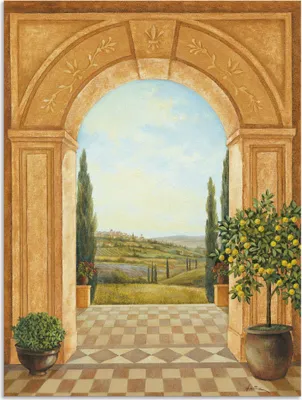 Produktbild von ARTland Wandbild Alu für Innen & Outdoor Ausblick mit Zitronenbaum II Größe: 45x60 cm