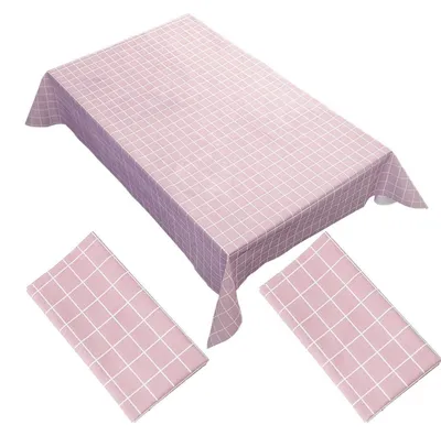 Immagine prodotto di Tovaglia in PVC a quadretti, impermeabile e facile da pulire, 137 x 180 cm, rosa