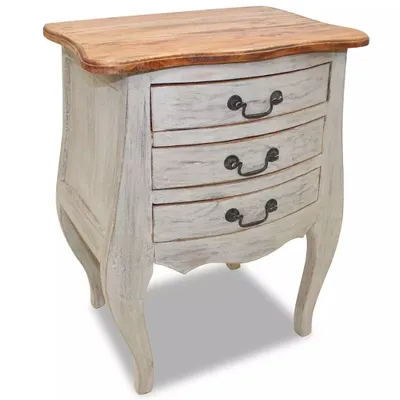 Zdjęcie produktu dla vidaXL Stolik nocny z litego drewna mahoniowego 48x35x64 cm